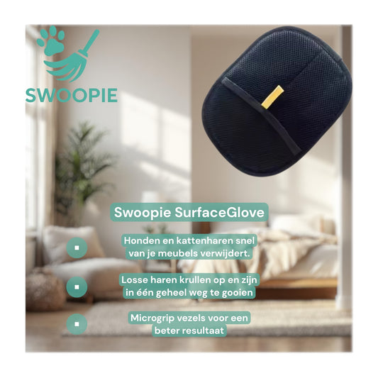 Swoopie SurfaceGlove™ Haar Verwijder Handschoenen voor Meubels, Kleding & Stoffen (Set van 2)