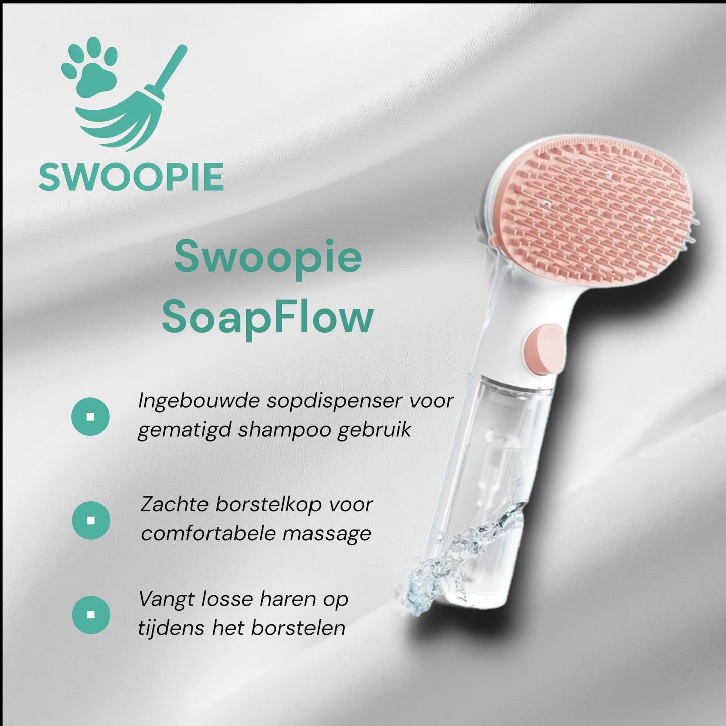 🚀Swoopie SoapFlow Wasborstel (wit)